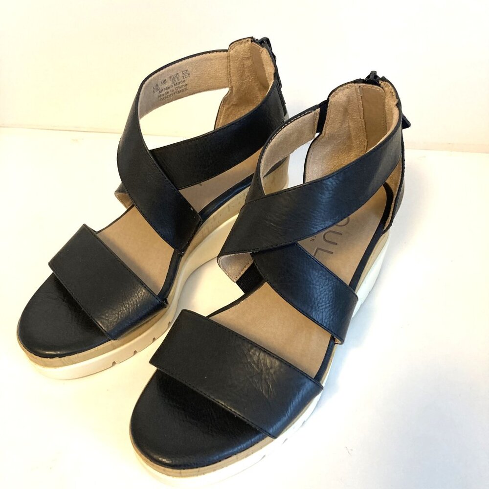 Soul Naturalizer Goodtime Black Wedge/Platform Sandals Size 5.5 M